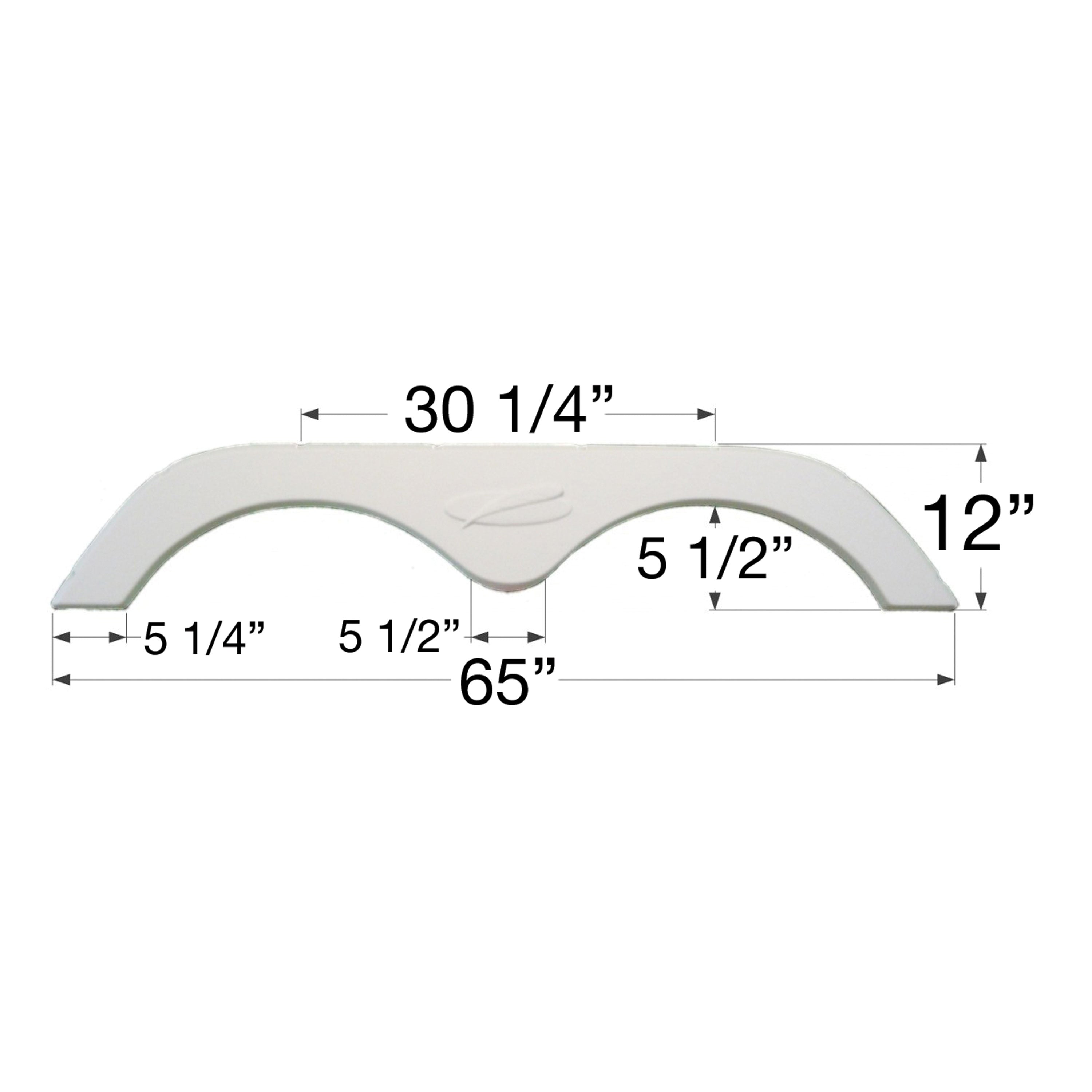 Icon 01639 Tandem Axle Fender Skirt FS775 for R-Vision 5th Wheel Travel Trailer - Polar White
