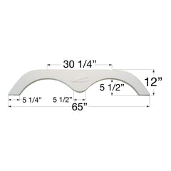 Icon 01639 Tandem Axle Fender Skirt FS775 for R-Vision 5th Wheel Travel Trailer - Polar White