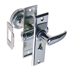 Perko 0567DP0CHR Tubular Latch Set with Sliding Lock Button