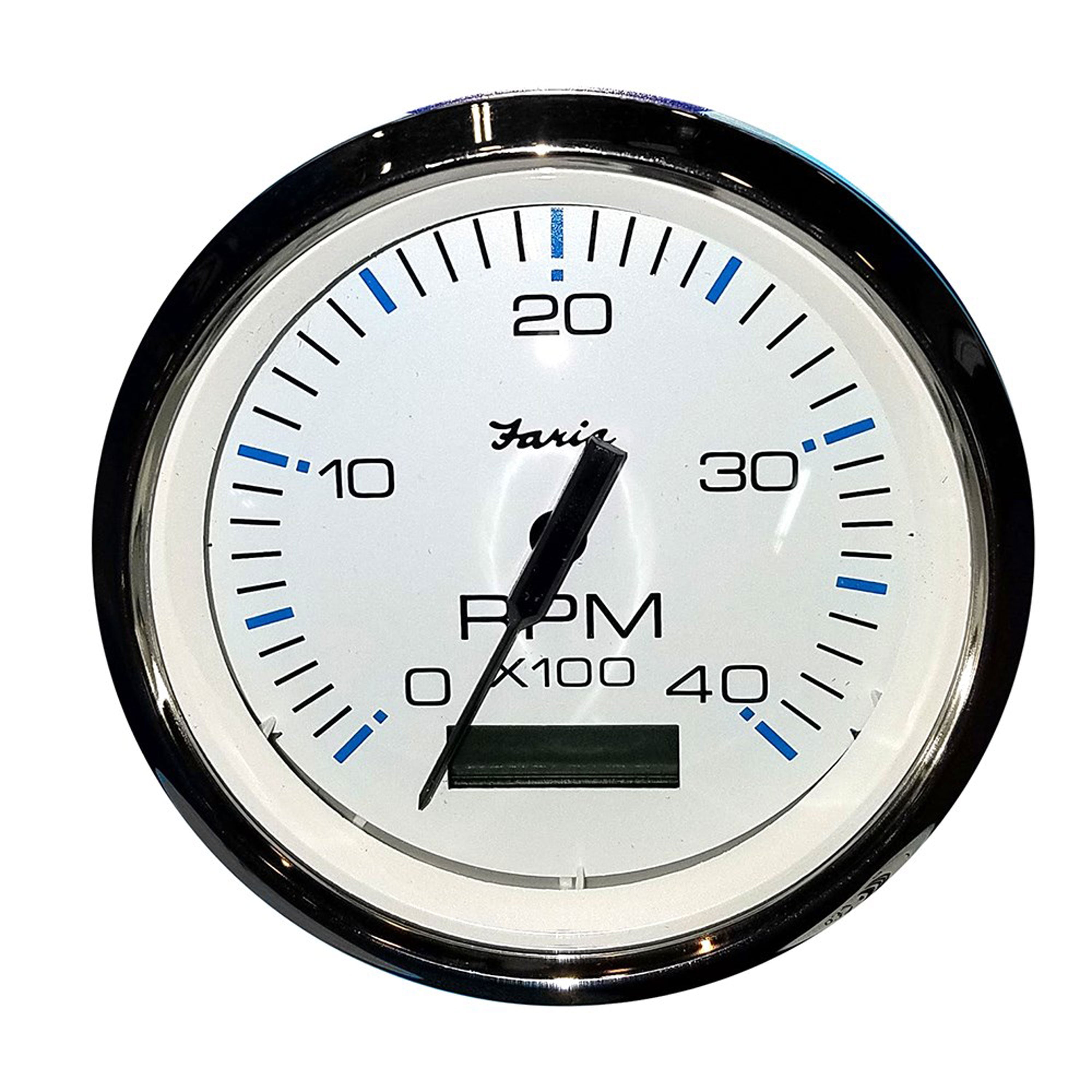 Faria 33834 Chesapeake Tachometer Gauge with Hourmeter Diesel - White SS, 4"