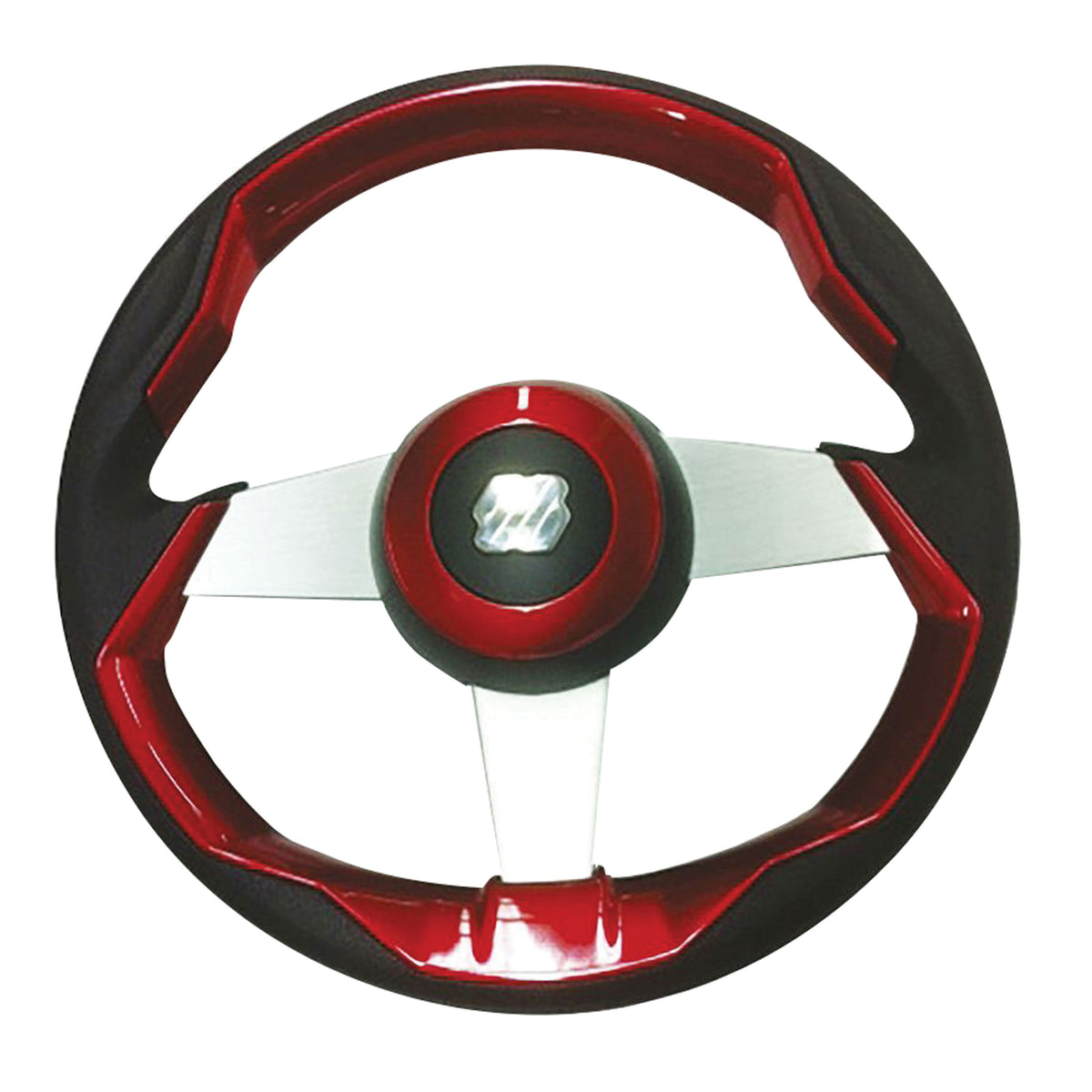 Uflex G69481J GRIMANI 13.8" Steering Wheel with Silver Spokes - Red
