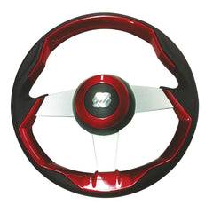 Uflex G69481J GRIMANI 13.8" Steering Wheel with Silver Spokes - Red