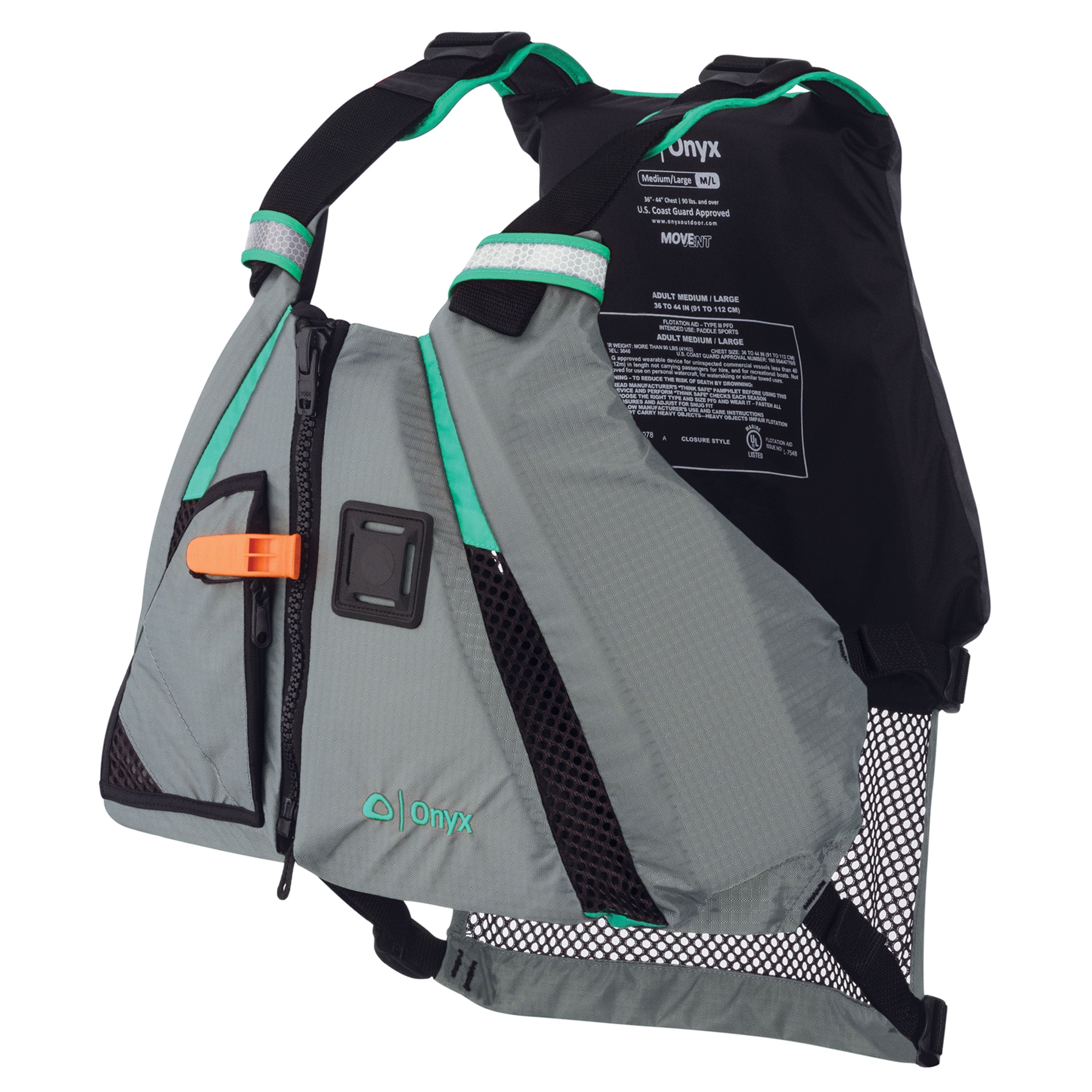 Onyx 122200-505-040-15 MoveVent Dynamic Vest - Aqua, M/L