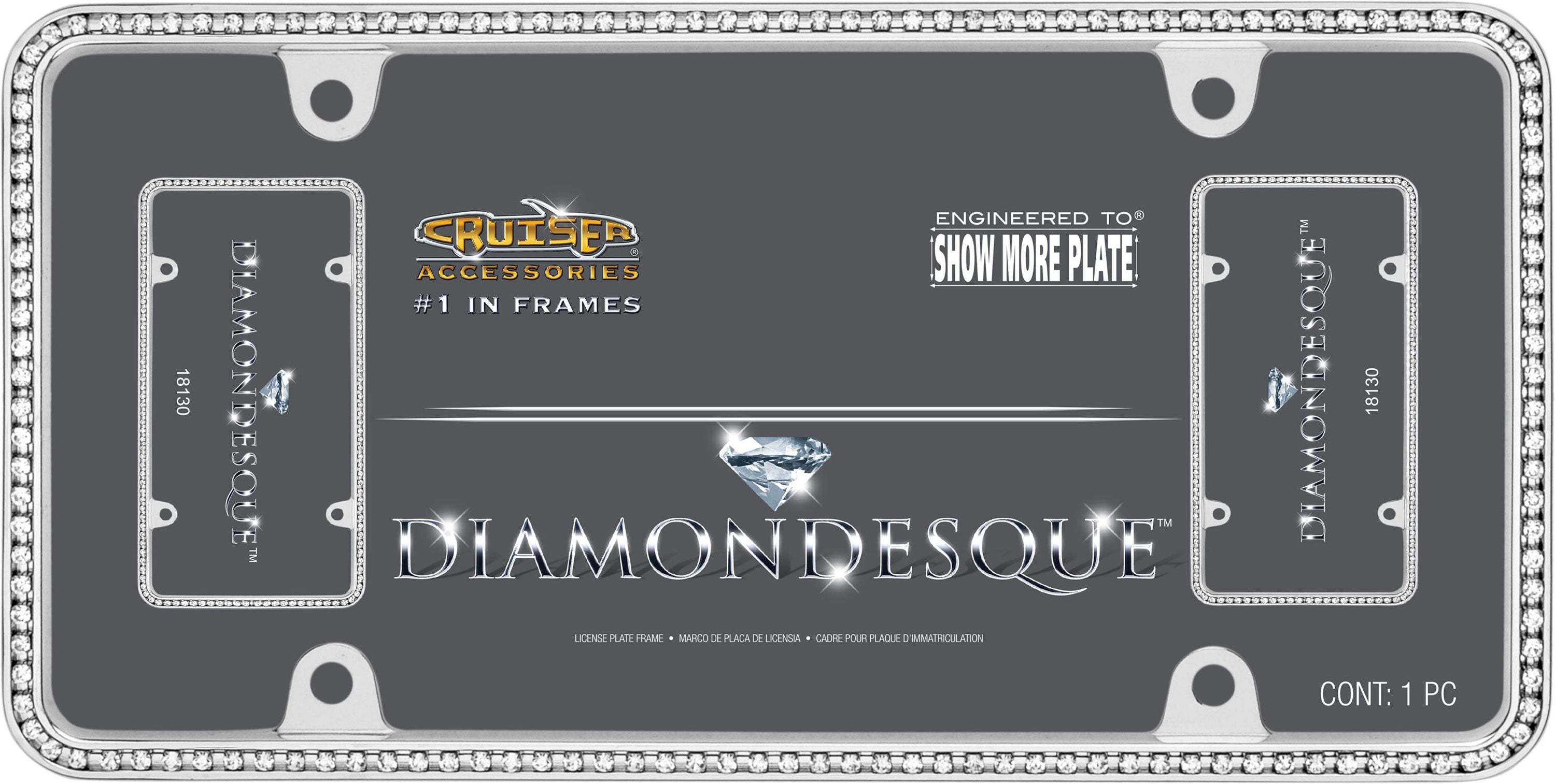 Cruiser Accessories 18130 License Plate Frame - Diamondesque, Metal