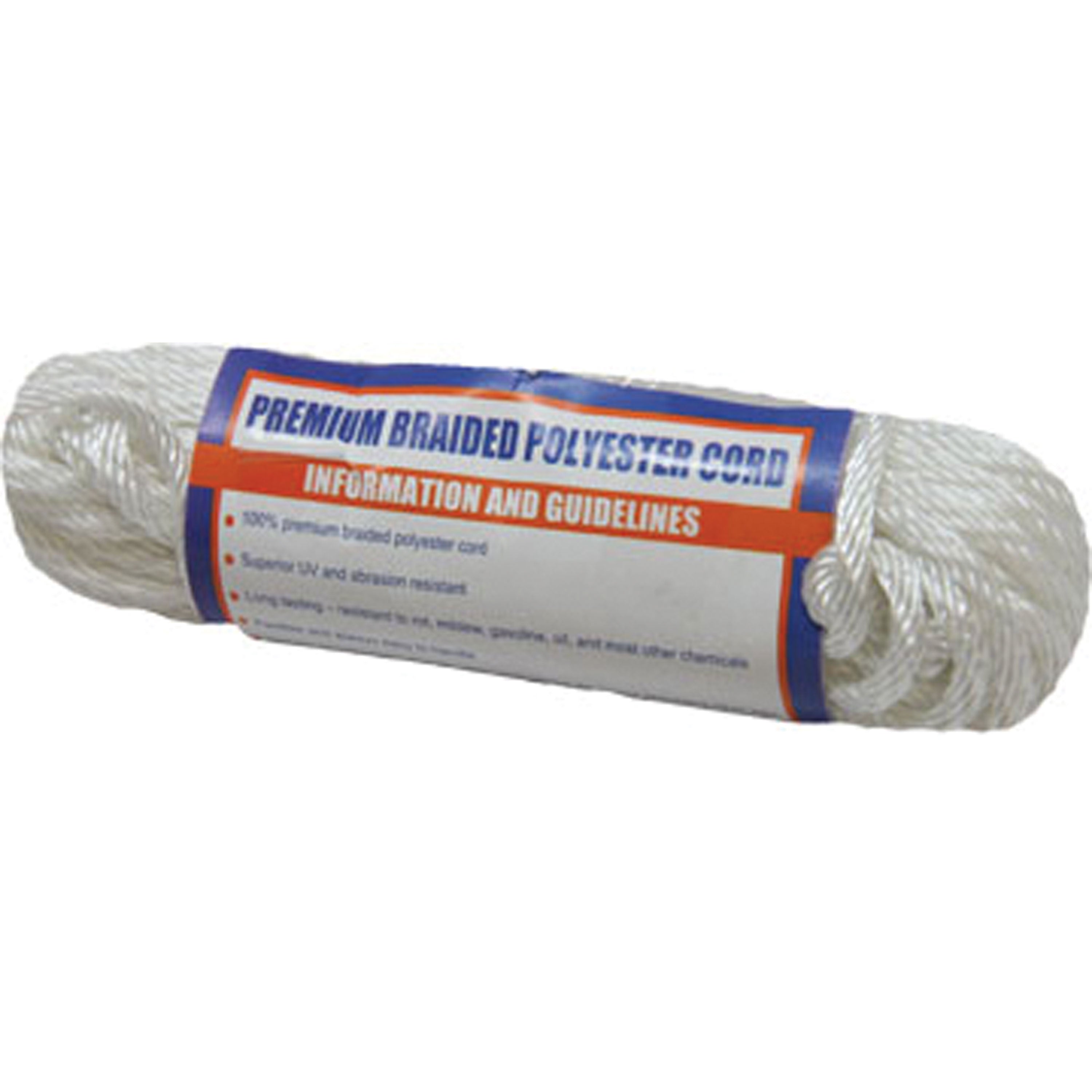 Sea-Dog 303303050WH-1 Solid Braid Polyester Utility Cordage - 1/8" x 50', White