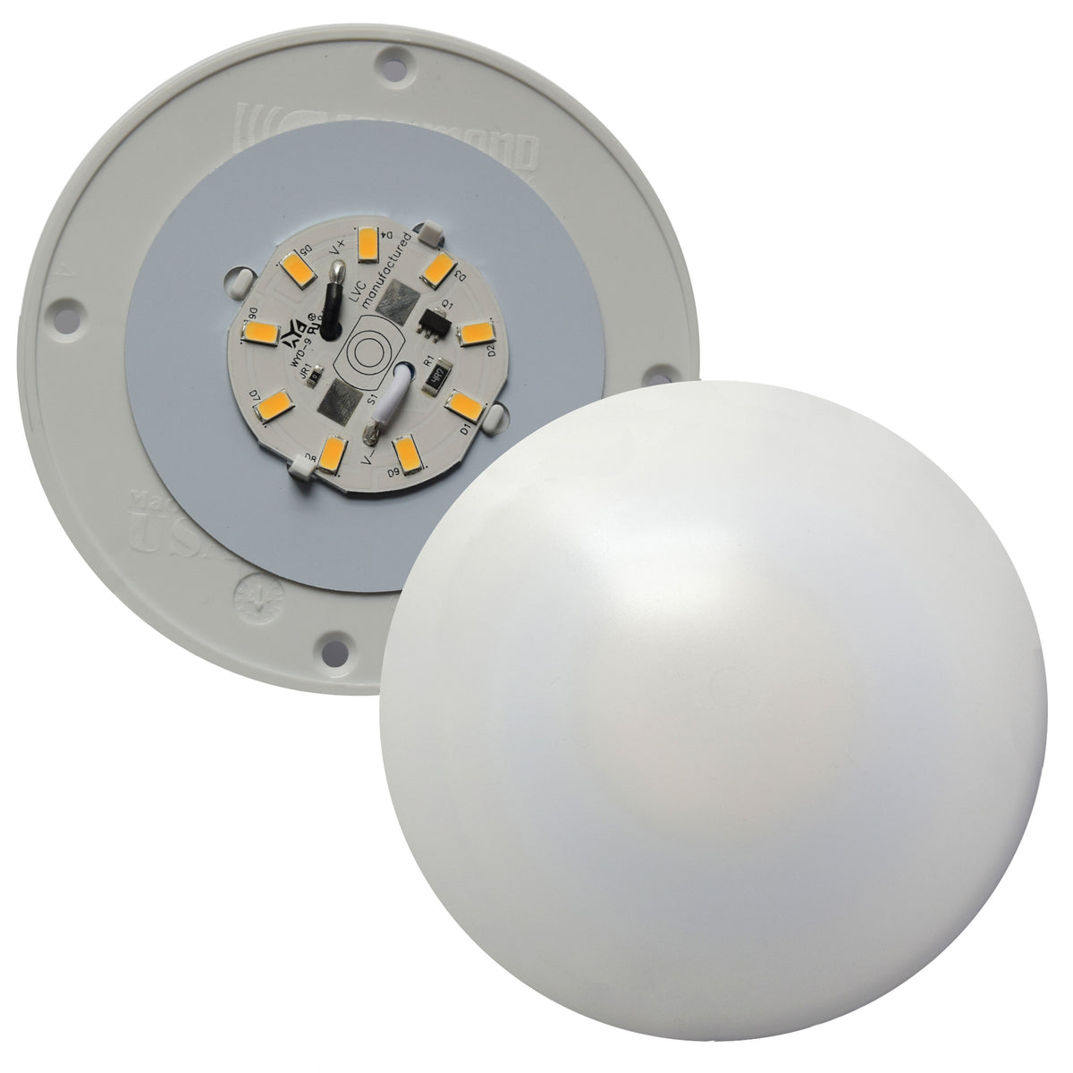 Fasteners Unlimited 001-1050 Surface Mount Round LED Ceiling Light - No Switch, 4 in. D CMD-001-1050