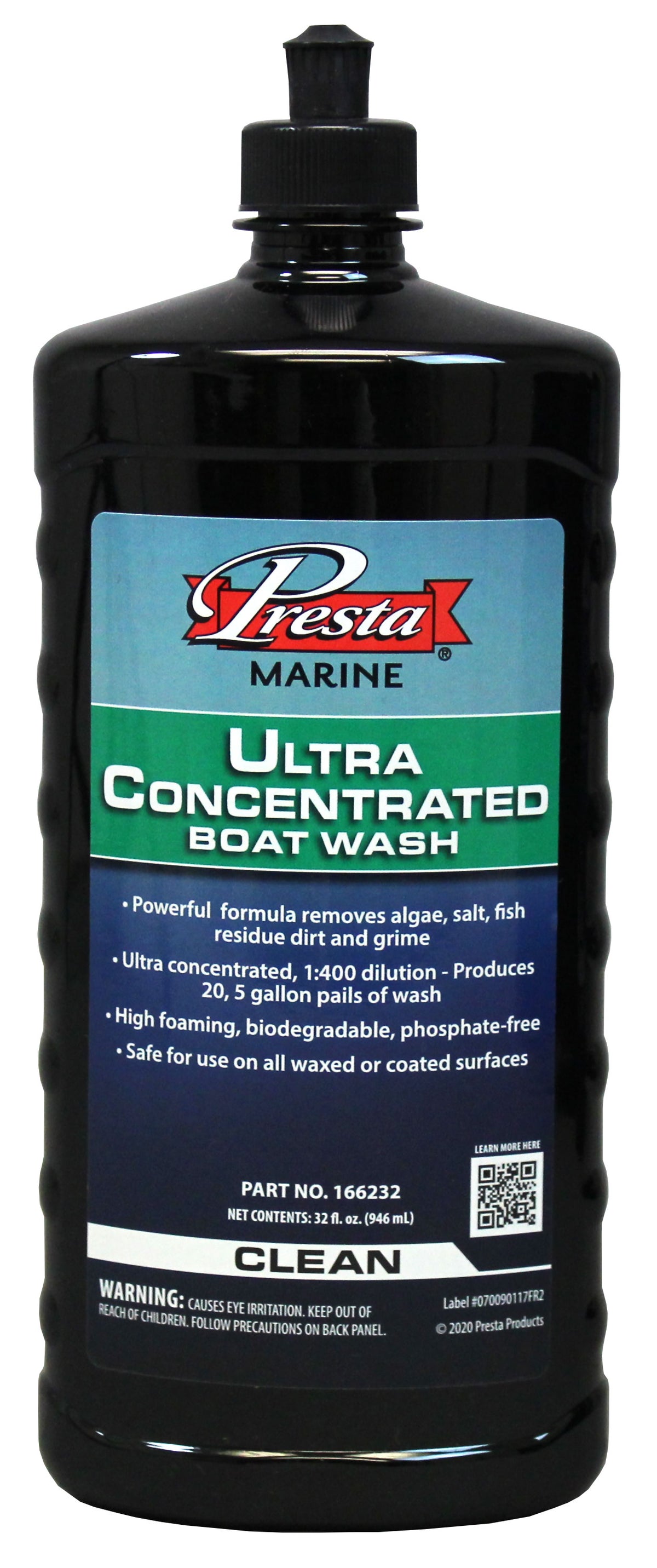 Presta 166232 Ultra Concentrated Boat Wash for Waxed or Coated Surfaces - 32 Oz.