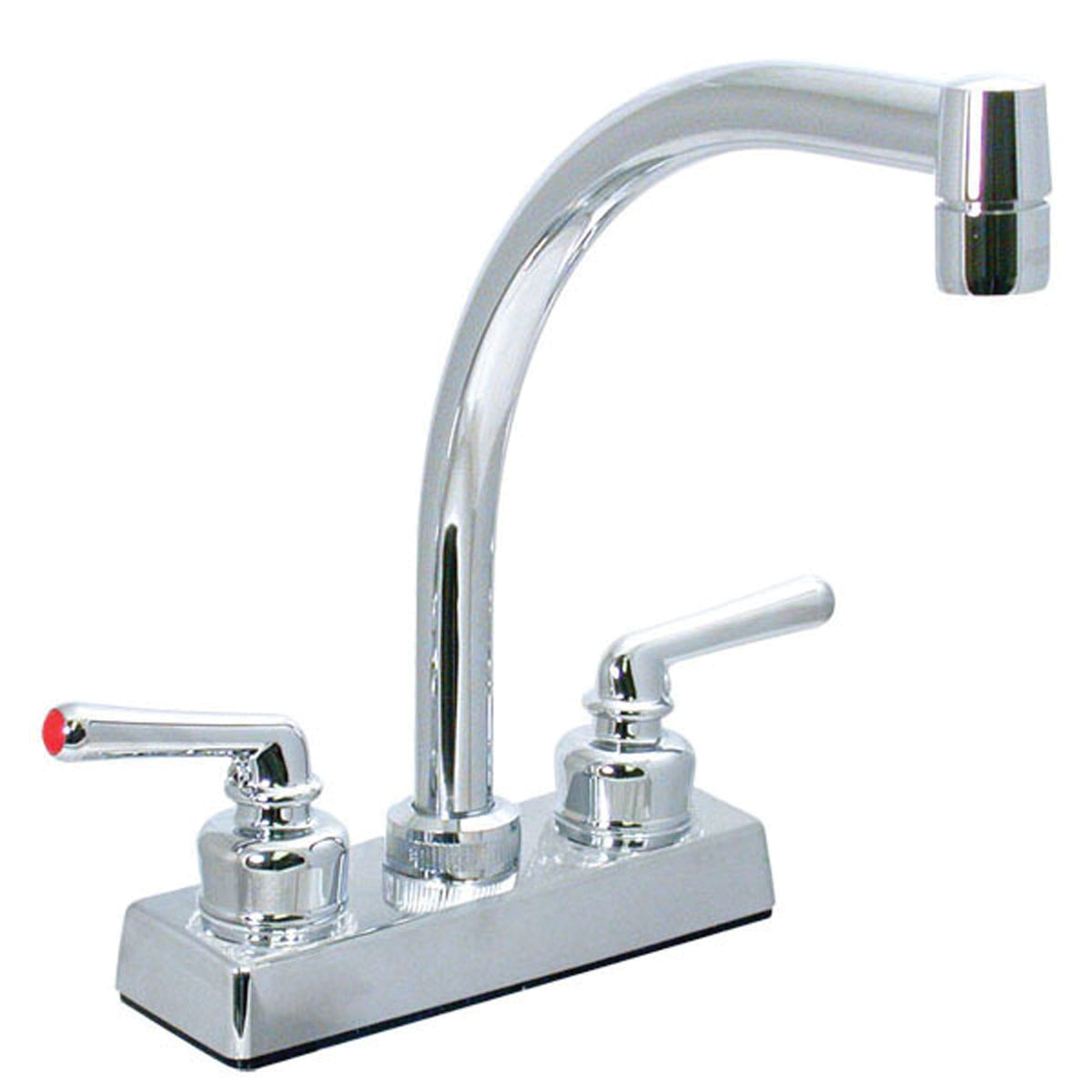 Valterra PF211307 Phoenix Ledge-Mount 4" Kitchen Faucet - High Arc Tubular Spout, Chrome