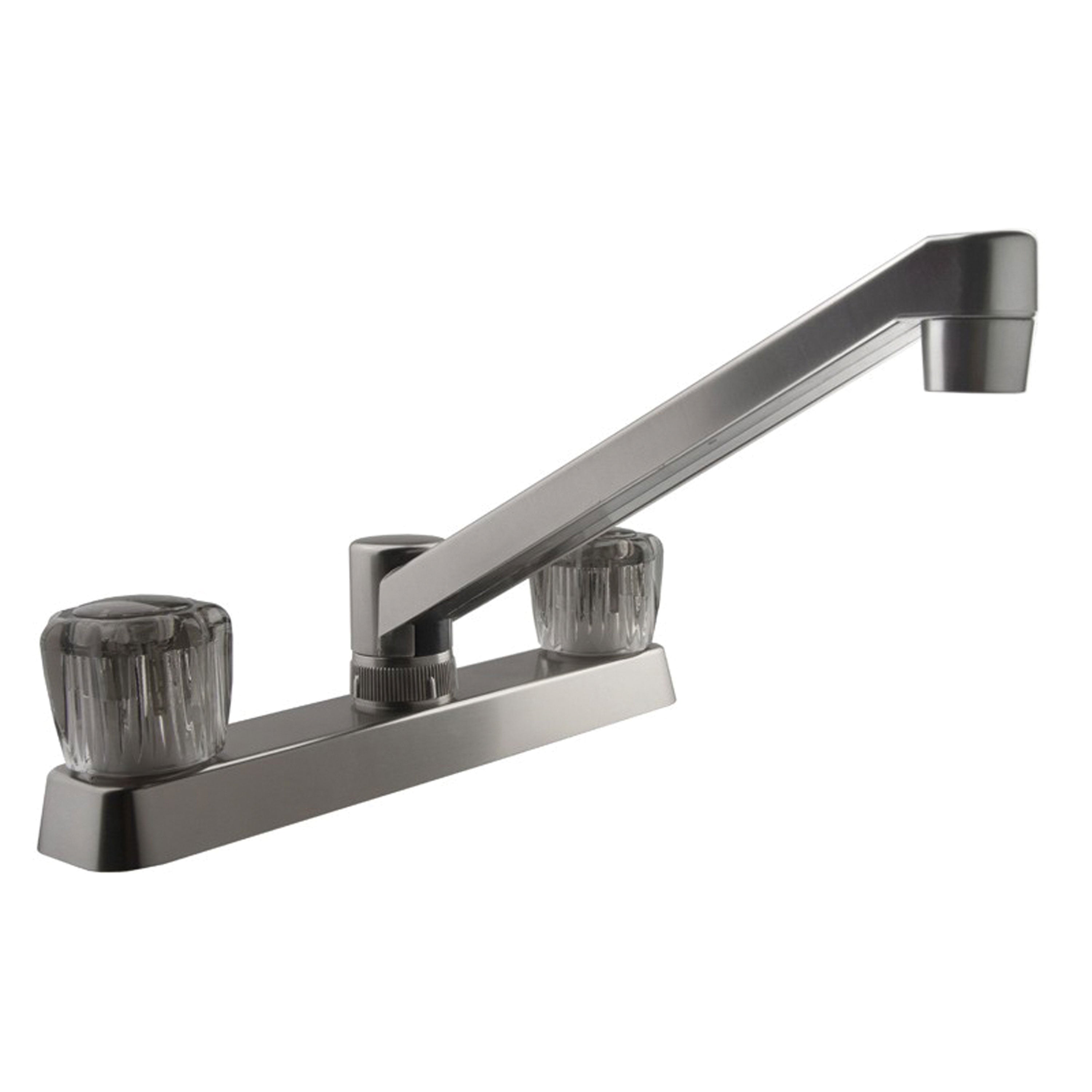Dura Faucet Two-Handle Non-Metallic RV Kitchen Faucet - Brushed Satin Nickel