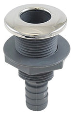 Whitecap S-3805C Stainless Steel / Nylon Thru-Hull with Barb - 1-1/2" Hose Size, Straight