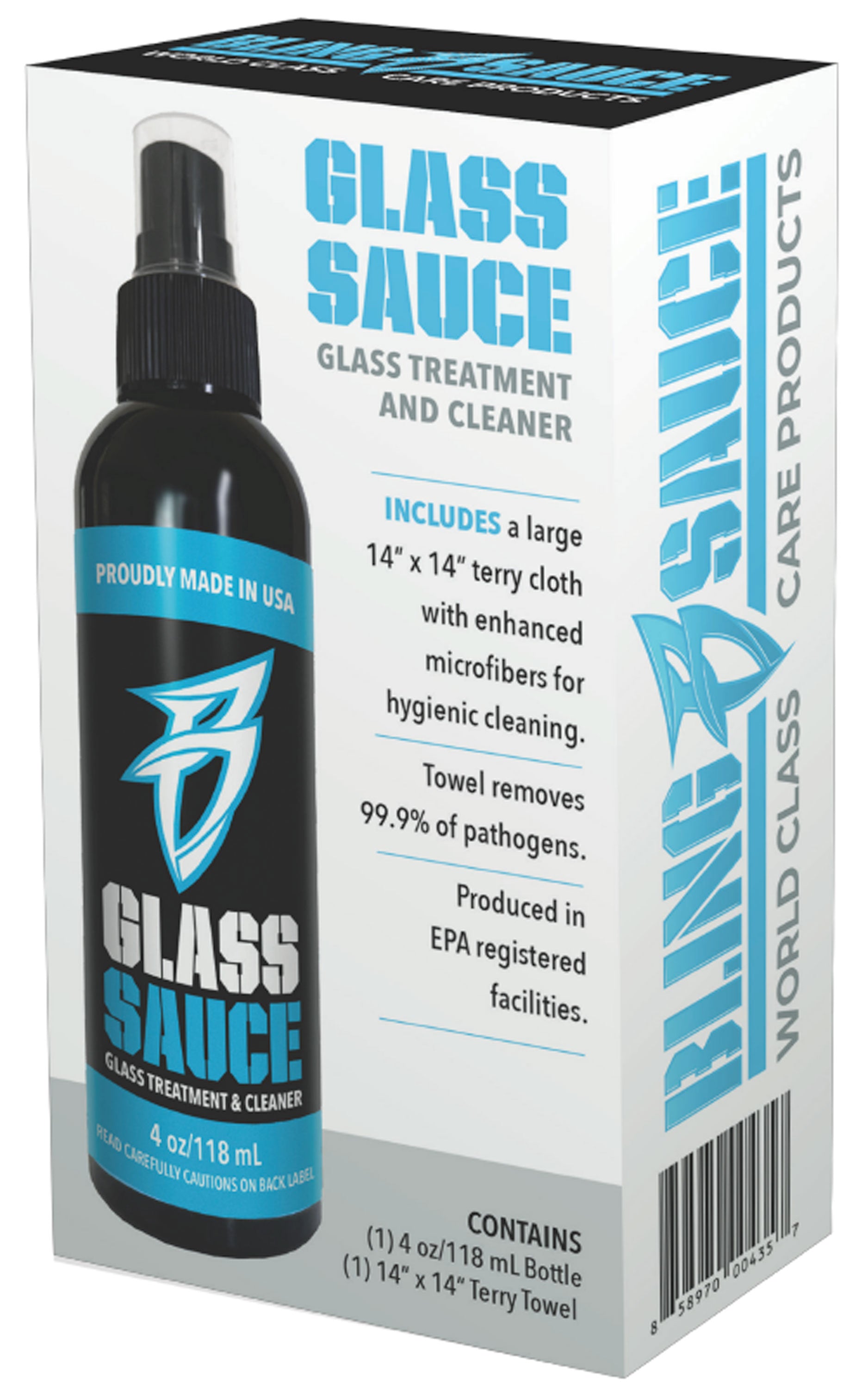 BLING SAUCE BS_GLASS0004_KIT Glass Sauze Glass Treatment and Cleaner - 4 oz.
