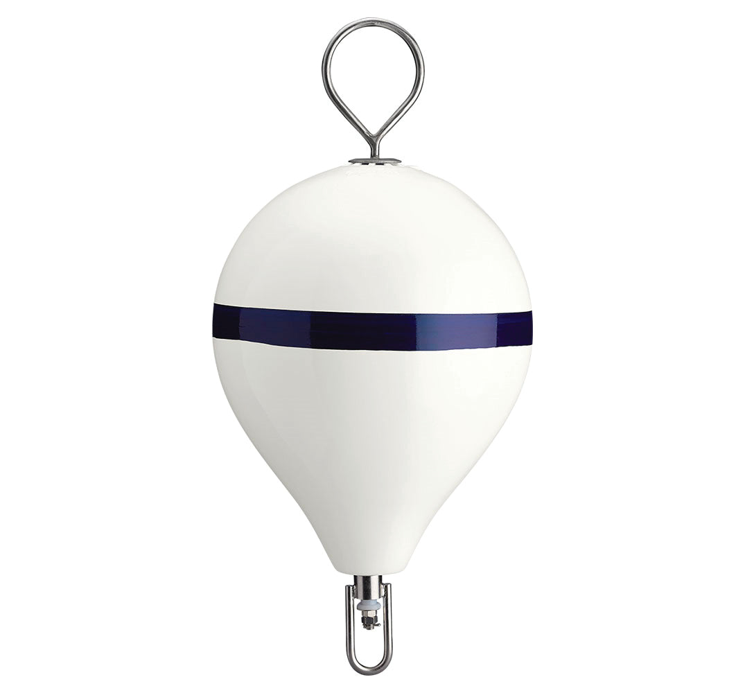Polyform CM-3 WHT W/STR/SS CM Series Mooring Buoy - 17" x 22", White with Stainless Steel Eye
