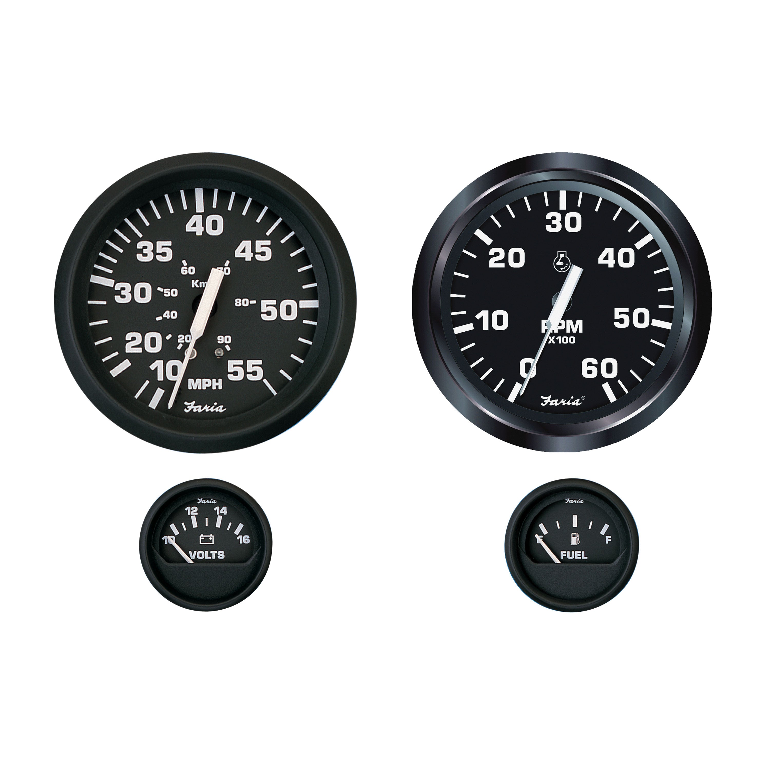 Faria KT9796 Euro - O/B 4 Gauge Set