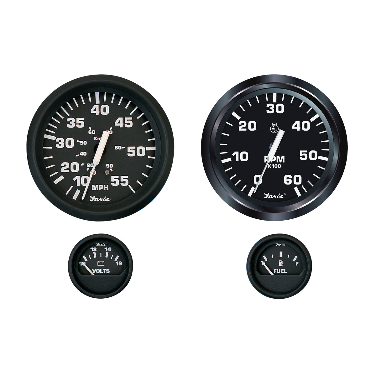 Faria KT9796 Euro - O/B 4 Gauge Set