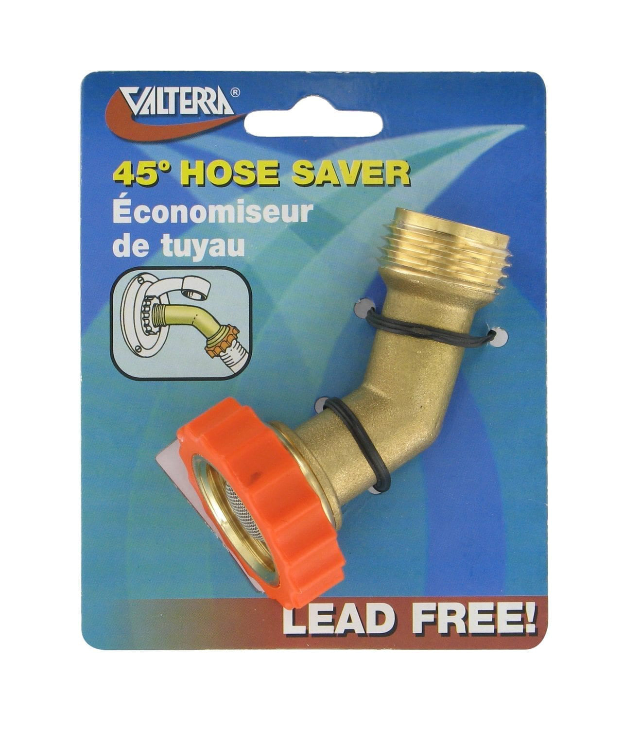Valterra A01-0019VP Lead-Free Brass Hose Saver - 45Â°