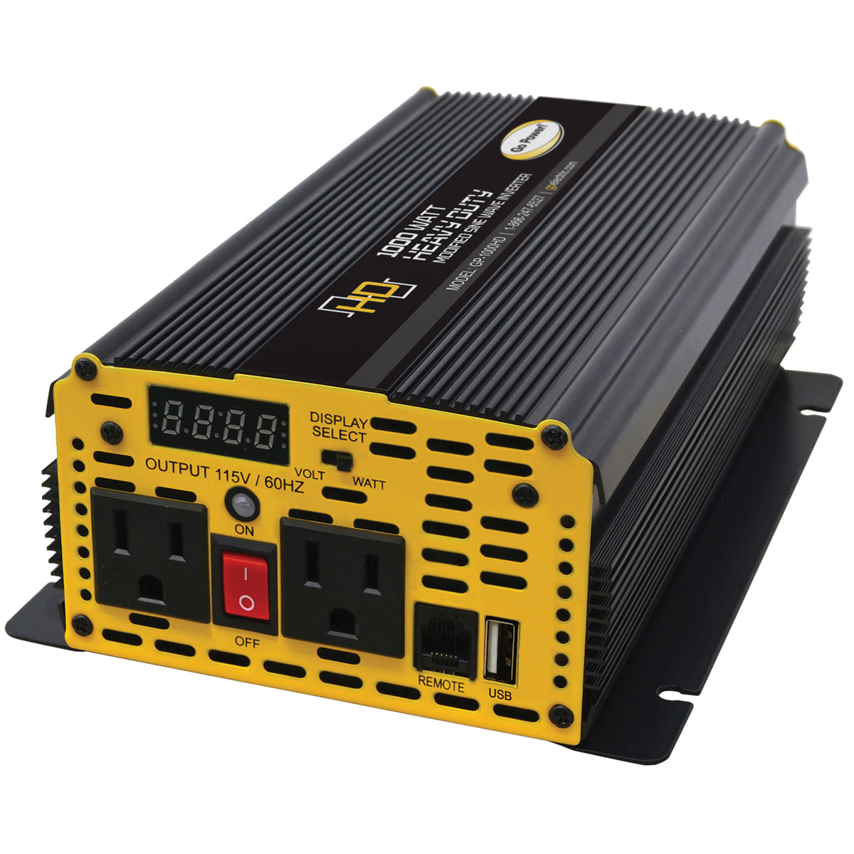 Go Power! GP-1000HD Heavy-Duty Modified Sine Wave Inverter - 1000 Watt / 12V