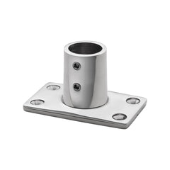 Whitecap S-1466C 90Â° Rectangular Base Rail Fitting with Set Screw - 1-5/8" x 2-3/4", CP/Zamac