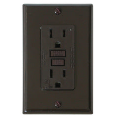 Diamond Group DG15BVP GFI Receptacle with LED Indicator Light - 15A, 120V, Brown