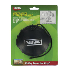 Valterra T1020VP Waste Valve Cap - 3" Bayonet, Black T1020-VP