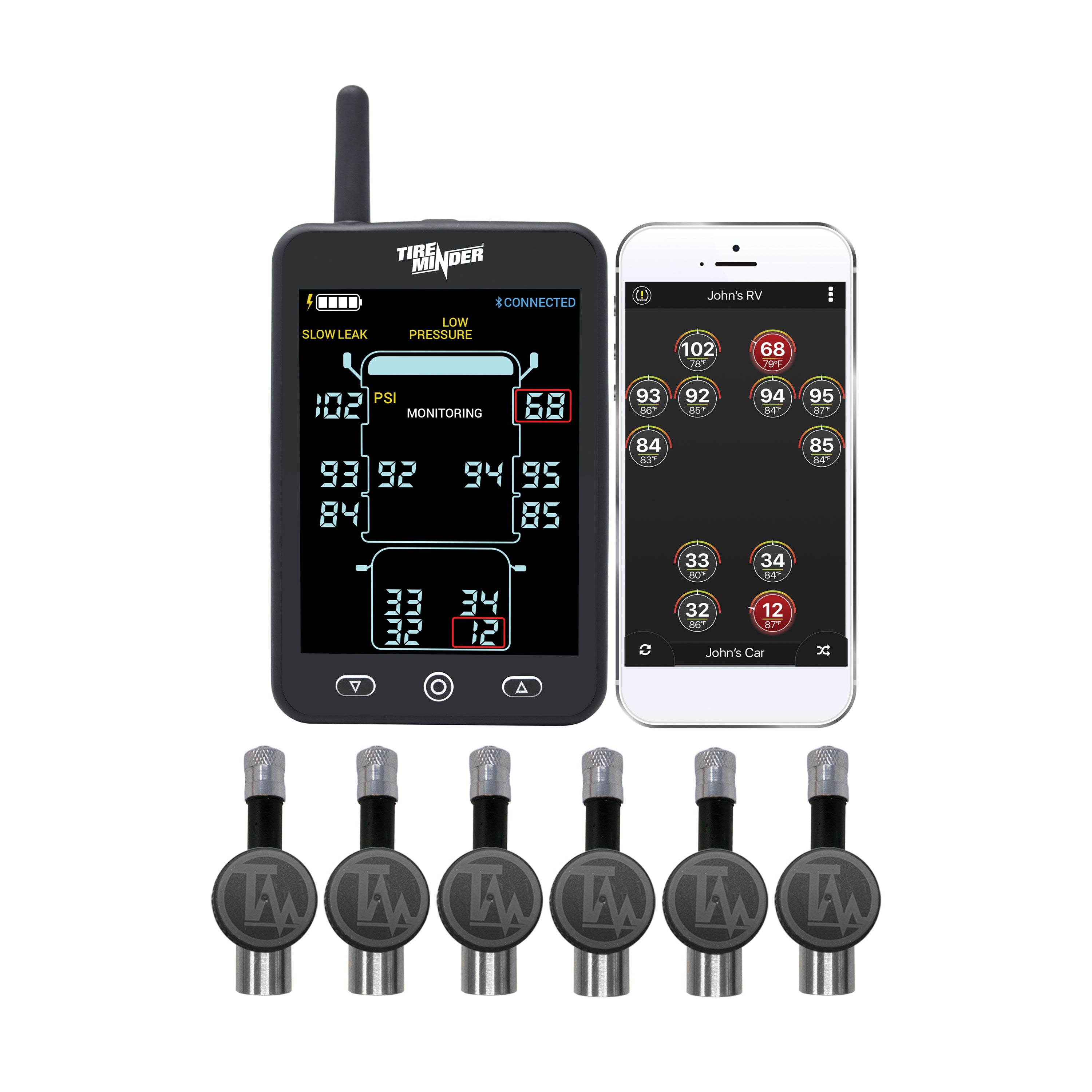 Minder Research TM22158 TireMinder A1AS RV TPMS with 6 Flow Through Transmitters