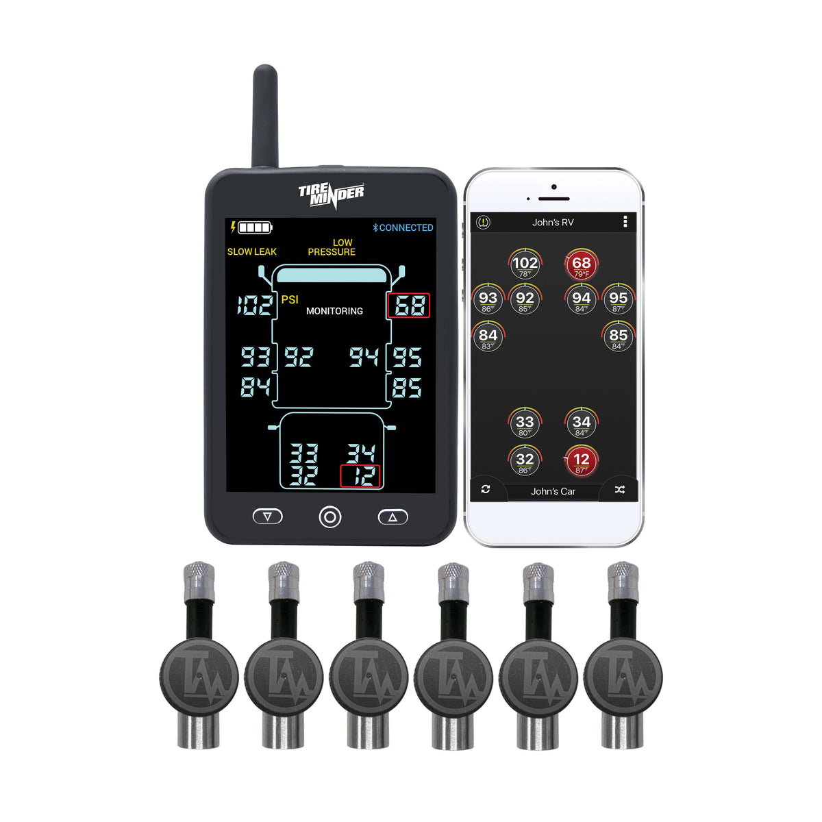 Minder Research TM22158 TireMinder A1AS RV TPMS with 6 Flow Through Transmitters