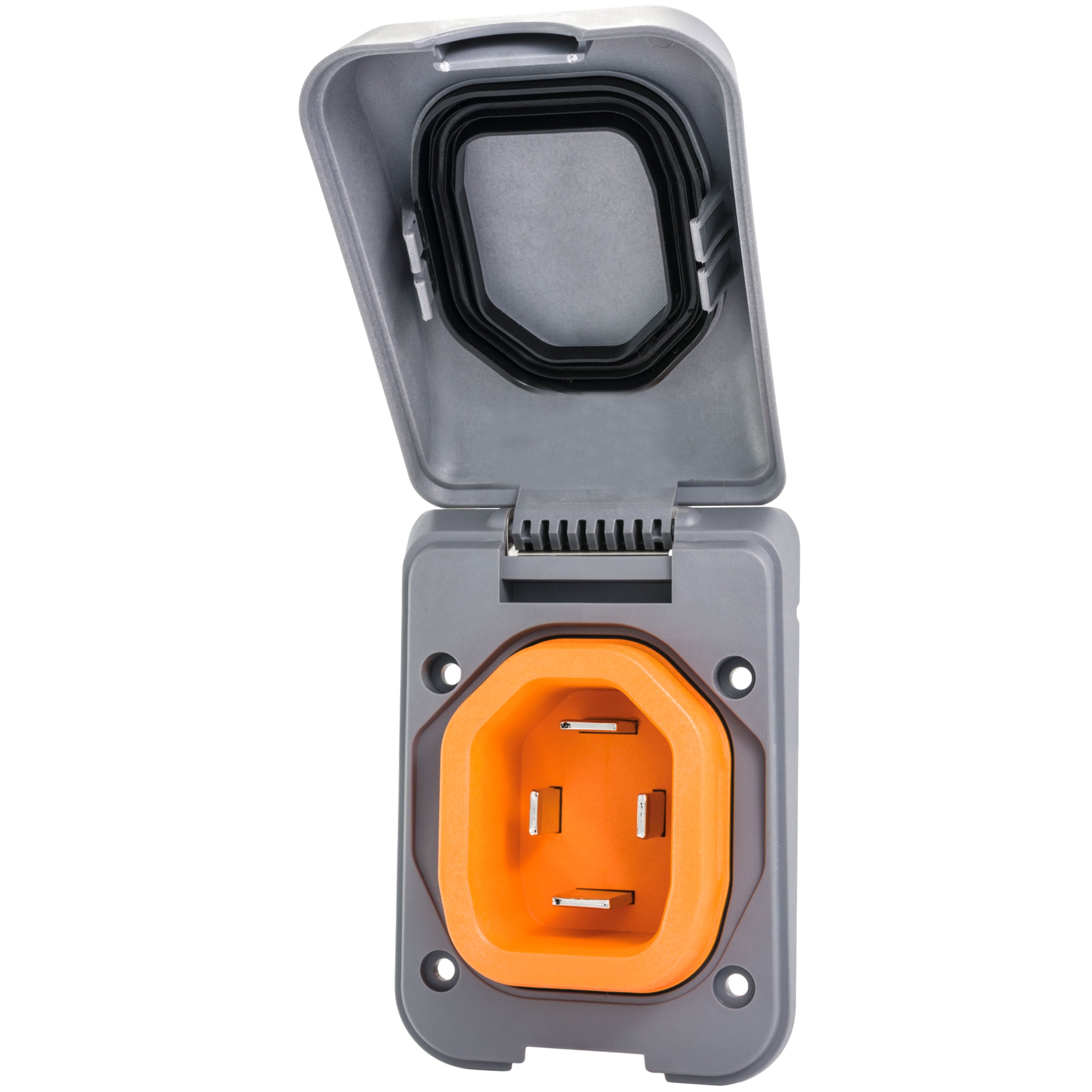 SmartPlug BM32PG Non-Metallic Inlet and Cover Assembly - 32 Amp, Gray