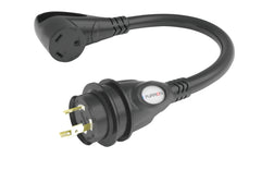 Lippert 381644 30A Connector to 20A Plug Pigtail Adapter - Black