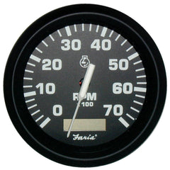 Faria 32840 Euro Tachometer with Hourmeter (7000 RPM) Gas - 4", Black