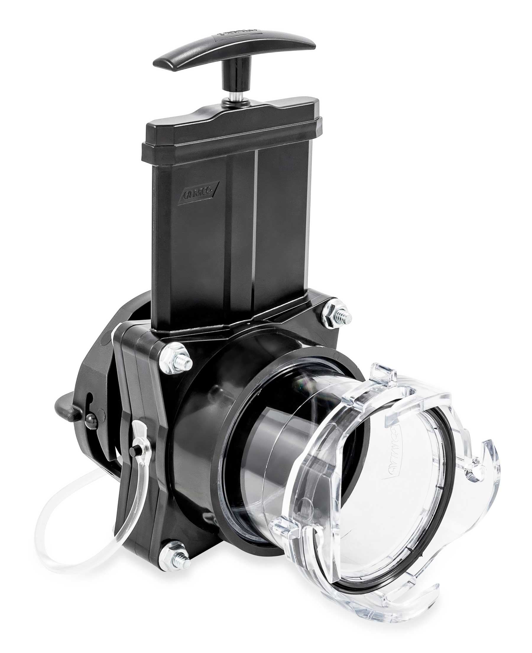Camco 39050 Ready-to-Use Gate Valve with Built-In Clear Adapter
