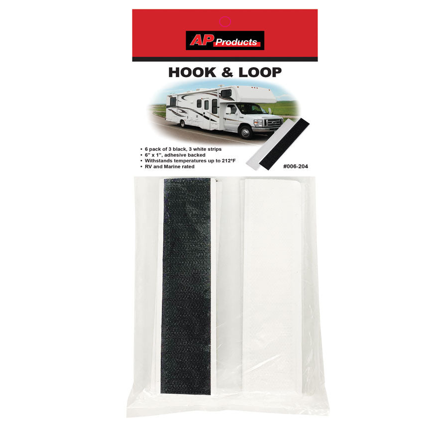AP Products 006-204 Hook and Loop - 6" x 1", Pack of 6