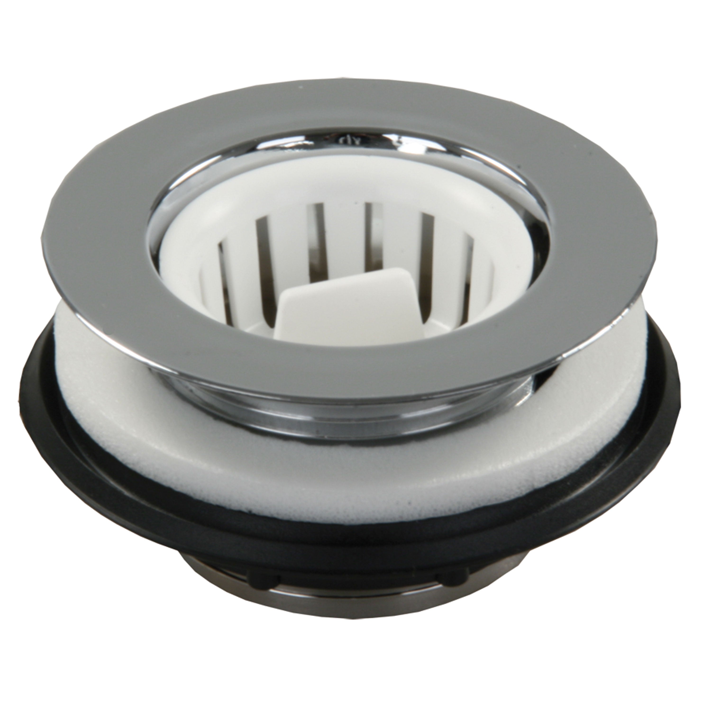 JR Products 95035 Strainer with Threaded Basket - Chrome