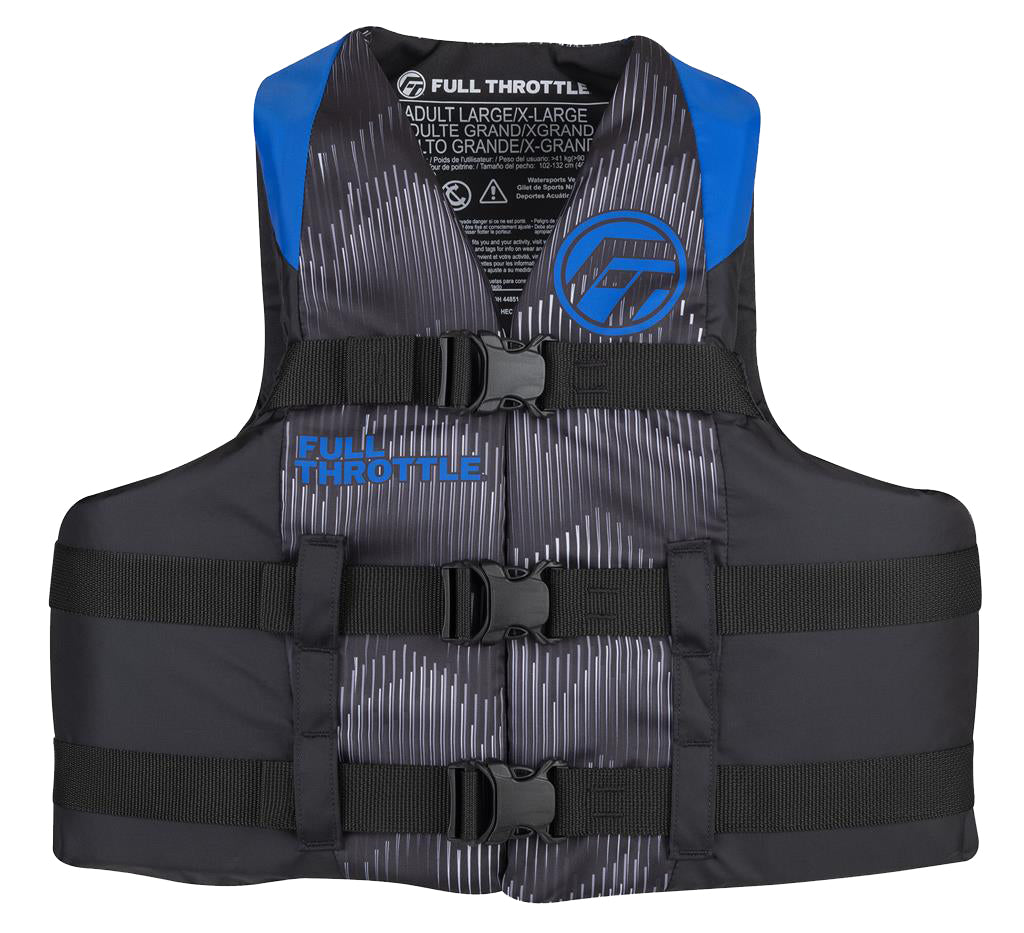 Full Throttle 112200-500-110-22 Adult Nylon Life Jacket - 4X-Large/7X-Large, Blue