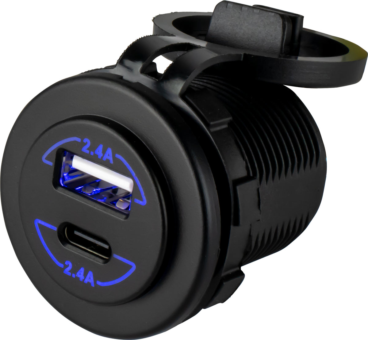 Sea-Dog 426516 Round Dual USB C/USB A Socket