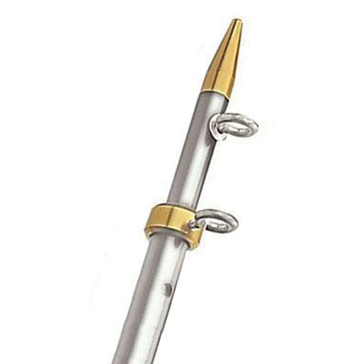 TACO Marine OT-0541VEL15-HD Aluminum Tele-Outrigger Pole - 1-1/2" x 15', Silver/Gold