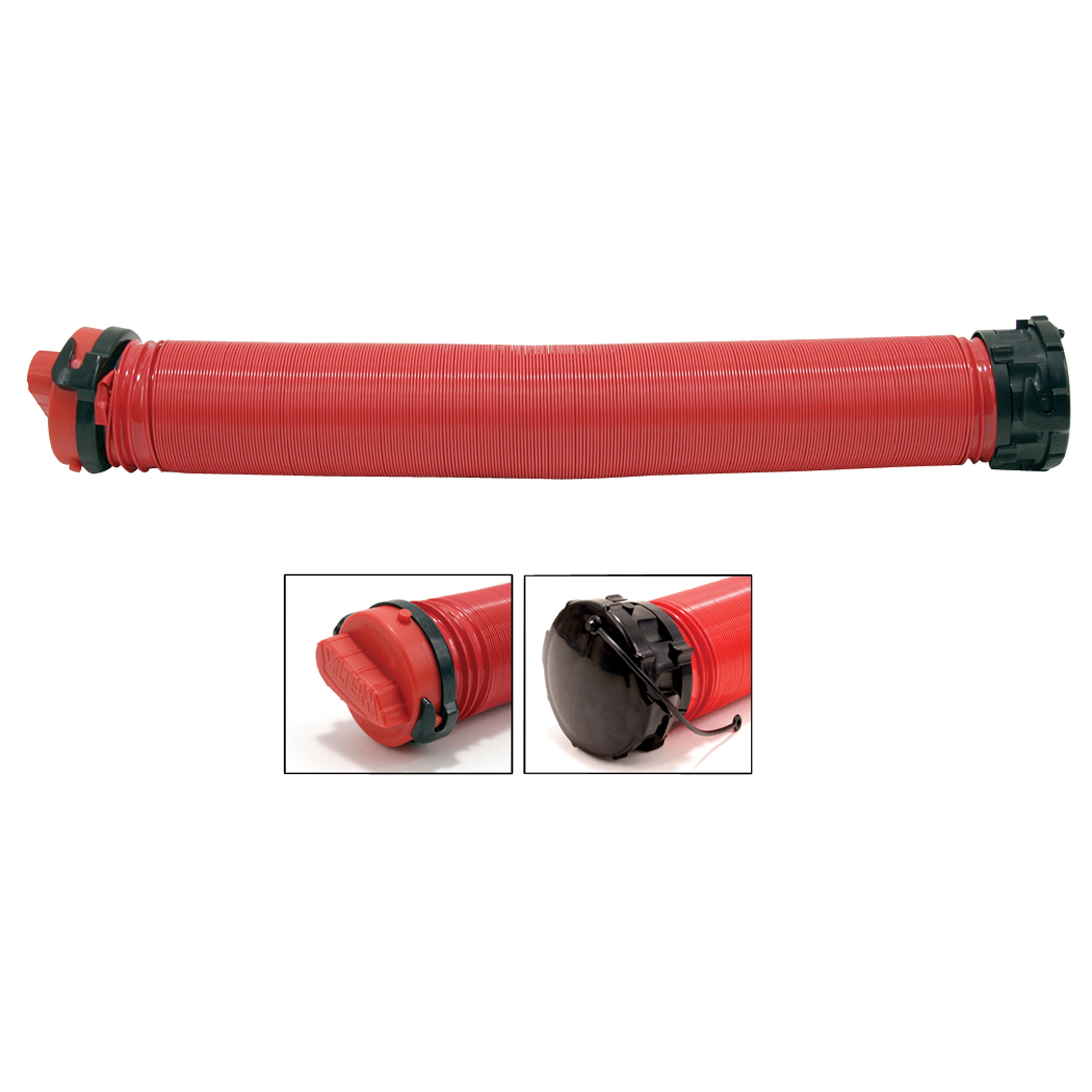Valterra T1020-3VP Universal Drain Hose Bayonet Drip Cap Set - Red, Carded