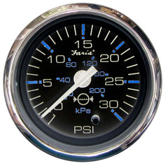 Faria 13712 Chesapeake Stainless Steel Water Pressure Gauge Kit (30 PSI) - 2", Black