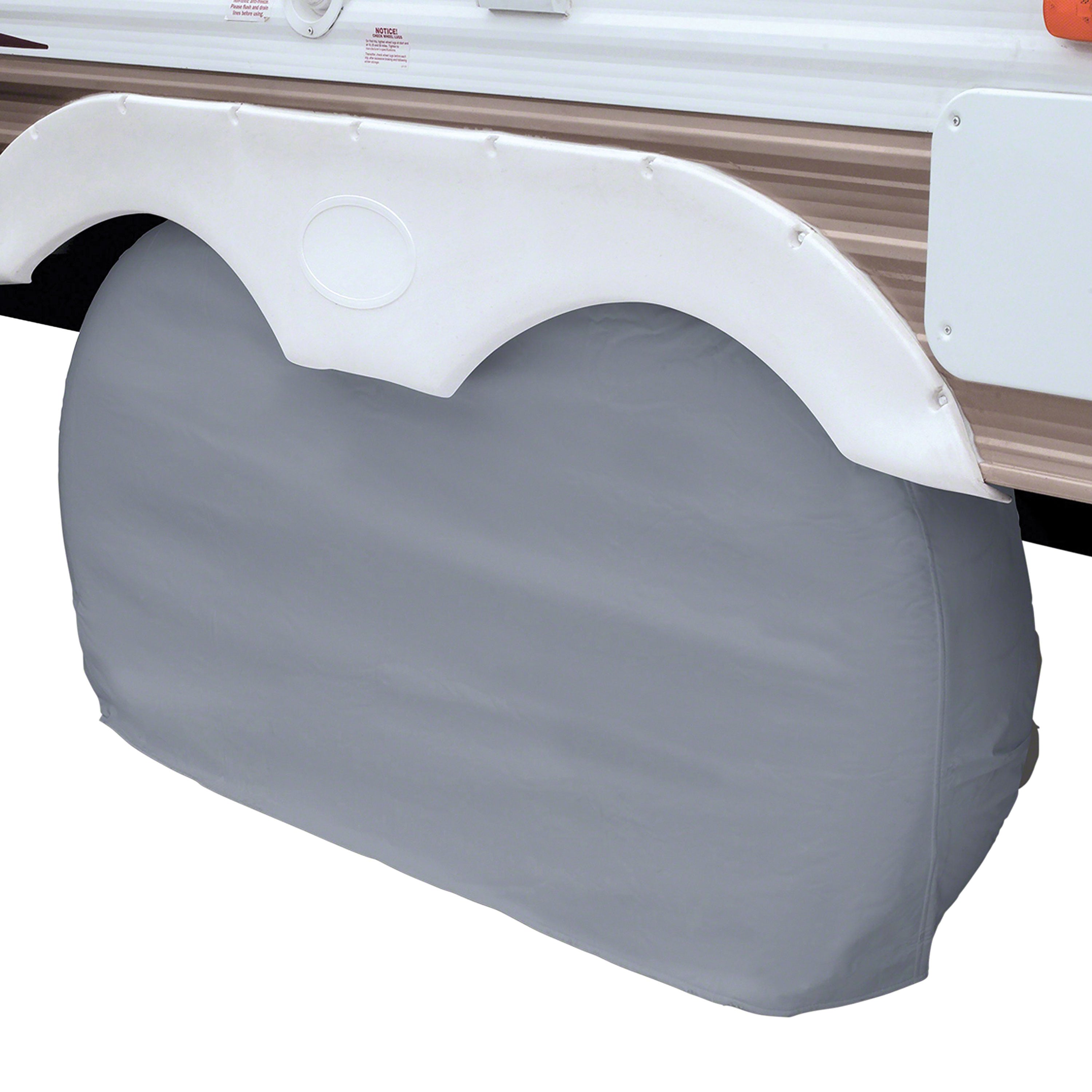 Classic Accessories 80-210 RV Dual Axle Wheel Cover - X-Large, Gray
