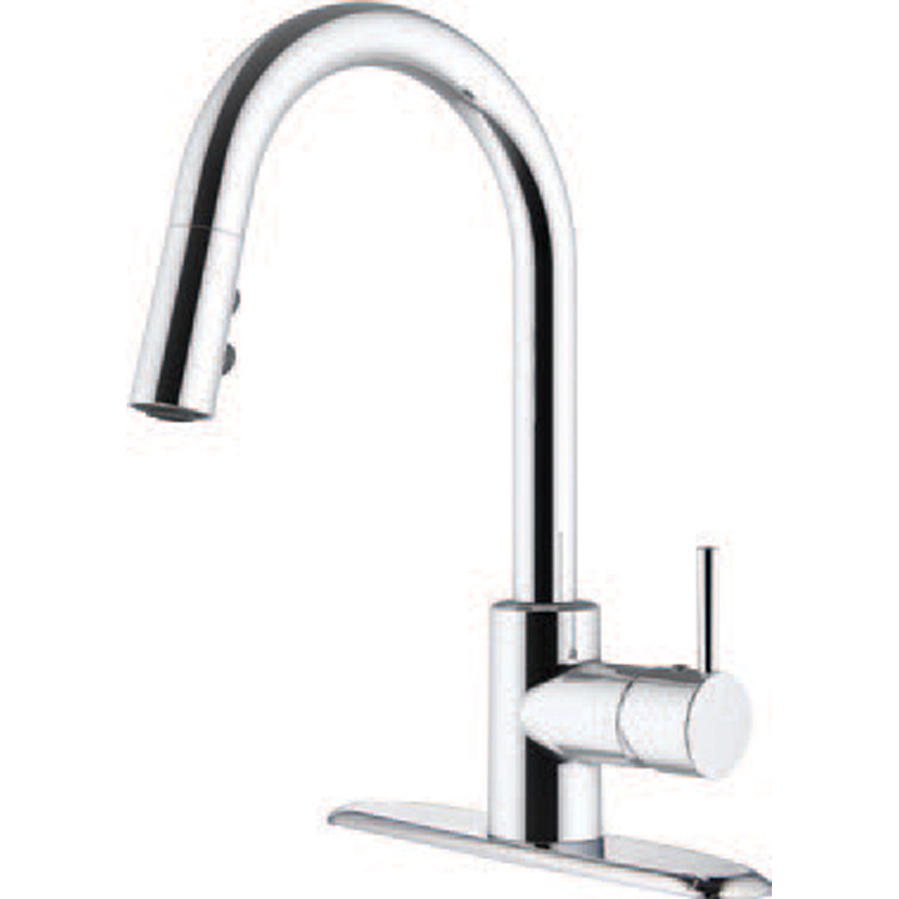 American Brass SL4000BN-A RV Kitchen Faucet With Hi-Arc Bullet Spout, Single Lever Handle And Pull-Down Sprayer - 8", Brushed Nickel