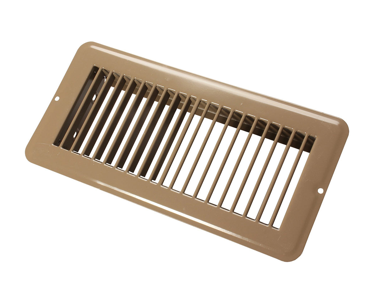 JR Products 02-28995 Undampered Floor Register - 4" x 10", Brown