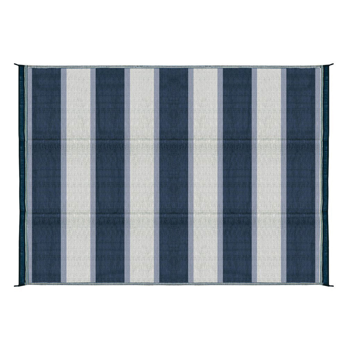 Camco 42871 Stripe Awning Leisure Mat - Blue Stripe 6' x 9'