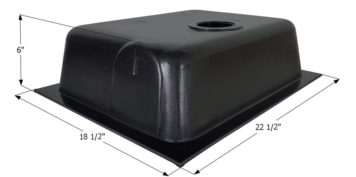Icon 00436 Holding Tank with 3" Threaded Bottom Drain - 18.5" W x 22.5" L x 6" H, 8 Gallon Capacity