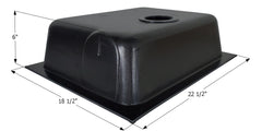 Icon 00436 Holding Tank with 3" Threaded Bottom Drain - 18.5" W x 22.5" L x 6" H, 8 Gallon Capacity
