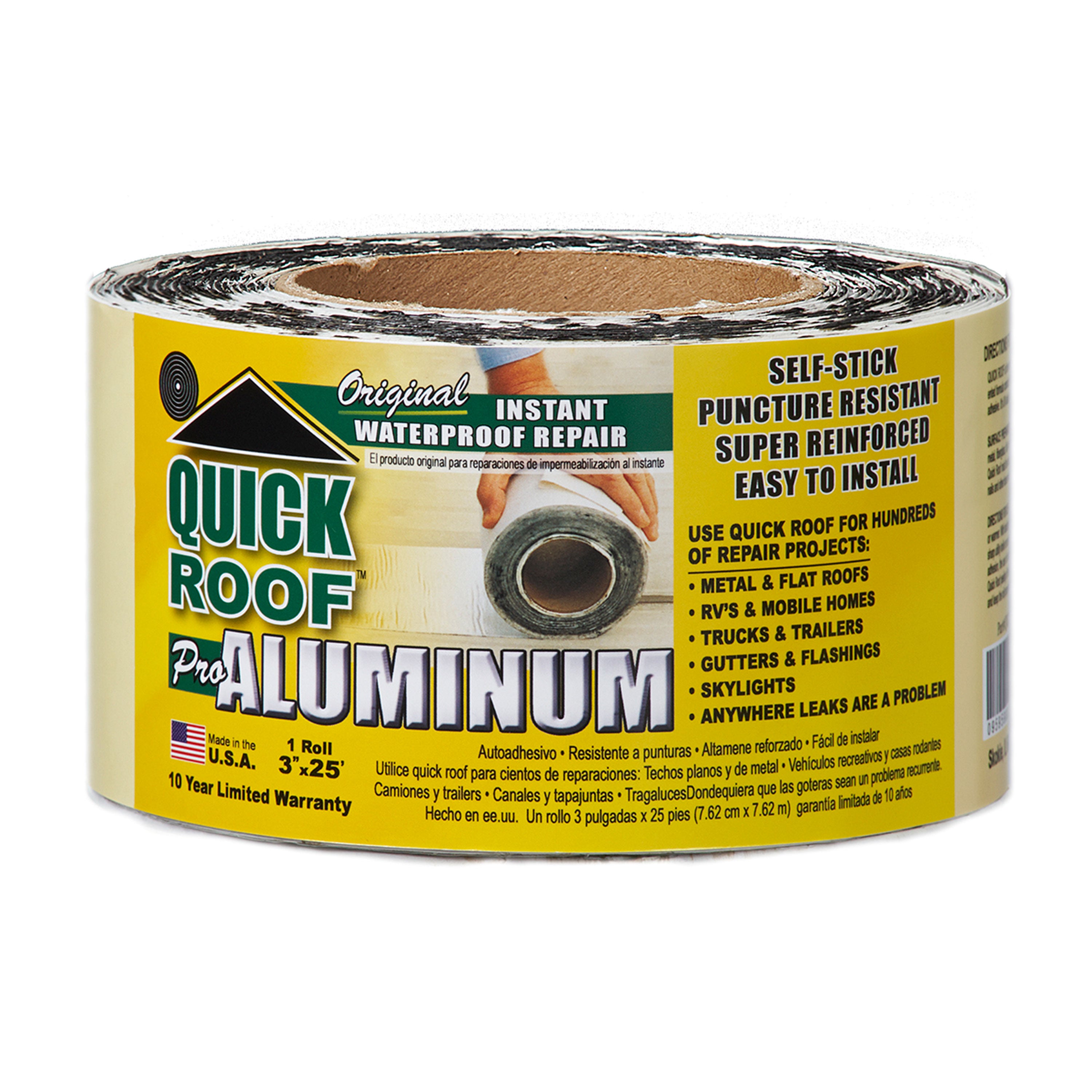 Cofair Products QR325 Quick Roof Pro Aluminum Waterproof Repair Tape - 3" x 25'