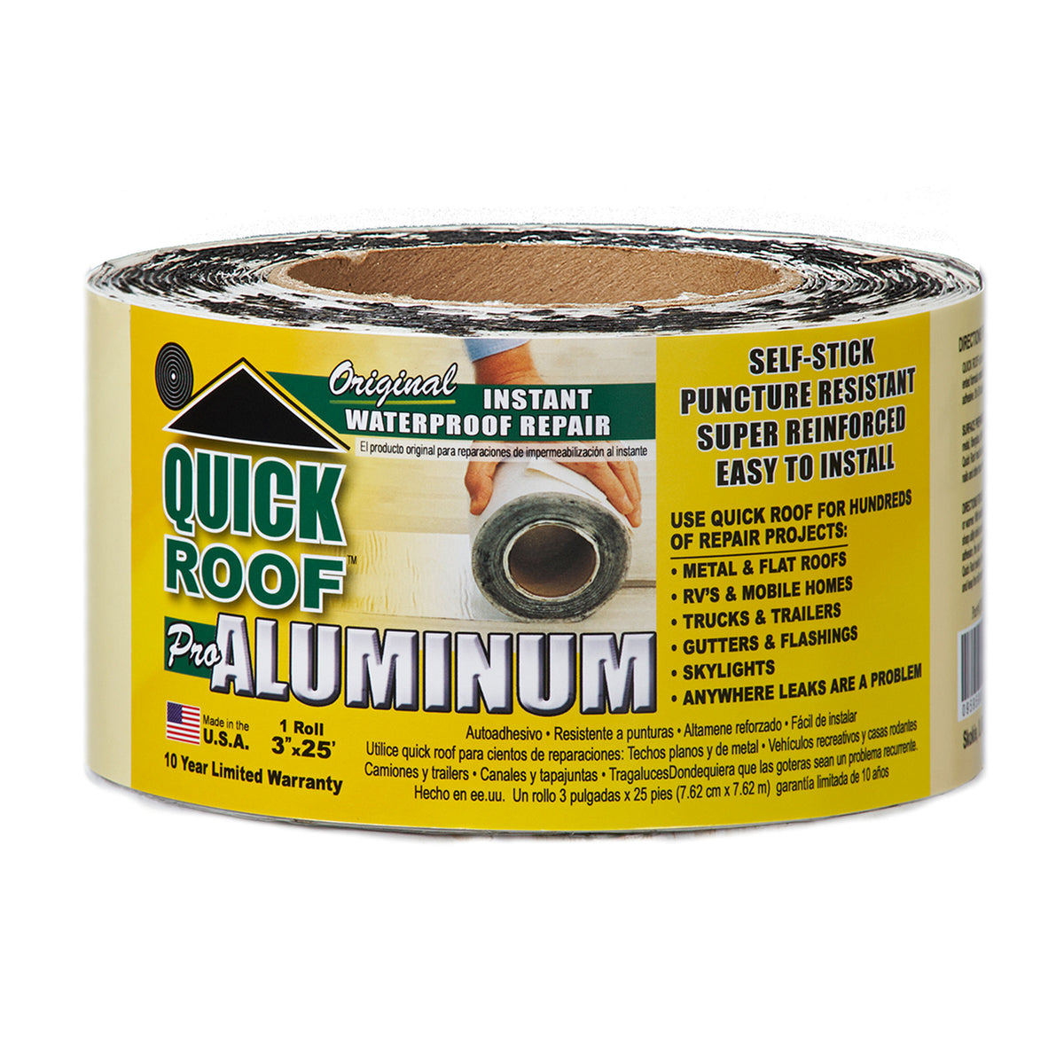 Cofair Products QR325 Quick Roof Pro Aluminum Waterproof Repair Tape - 3" x 25'