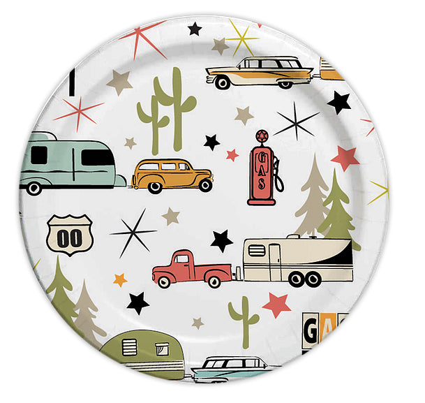 Camp Casual CC-007R8 Road Trip Eco-Friendly Paper Plates - 8-1/2" Diameter, Pack of 24