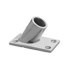 Whitecap S-1465C 60Â° Rectangular Base Rail Fitting with Set Screw - 1-5/8" x 2-3/4", CP/Zamac