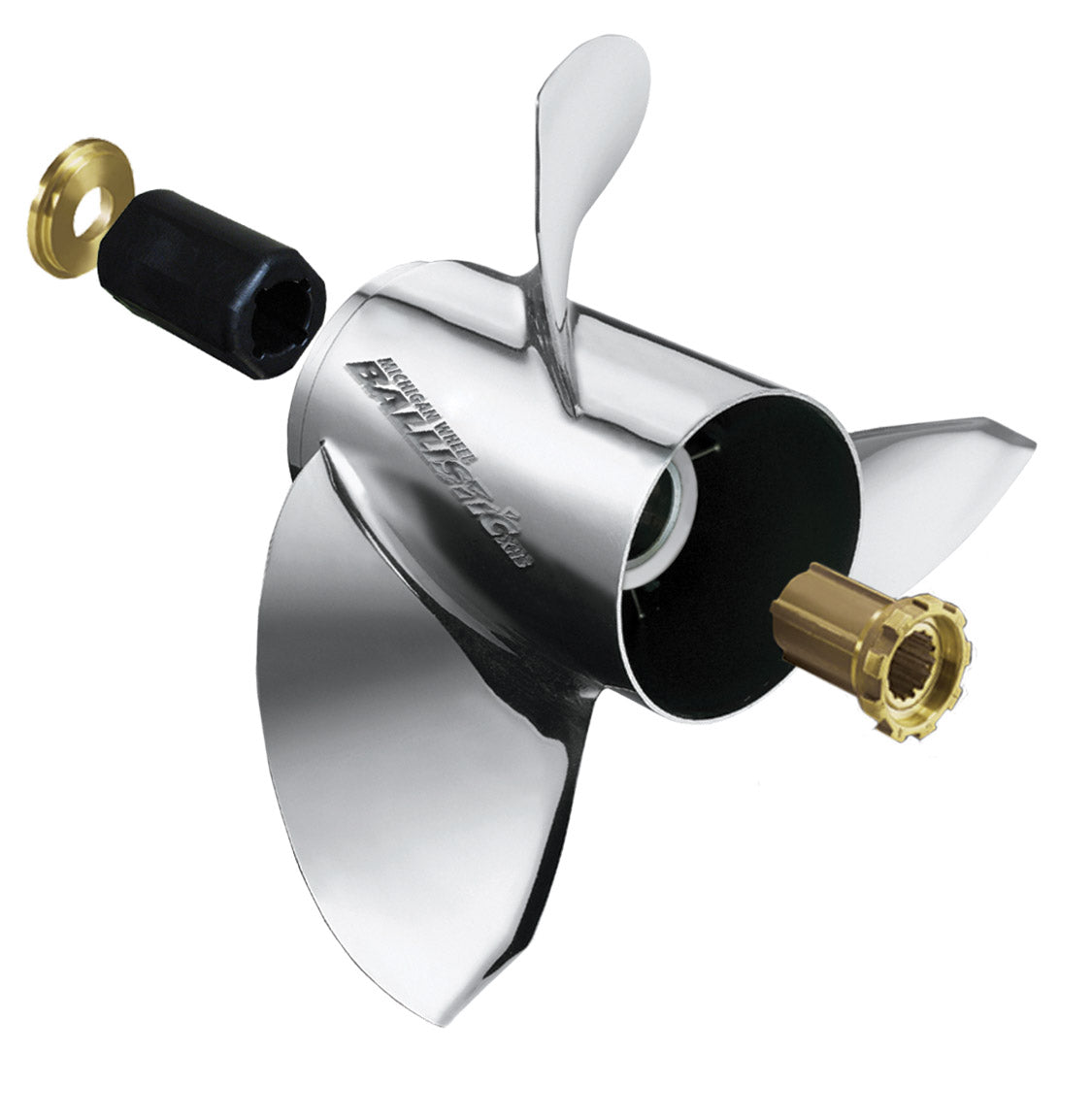 Michigan Wheel 933523 Ballistic A-Series 3-Blade Stainless Steel Propeller - RH, 14-1/4" Diameter x 23" Pitch