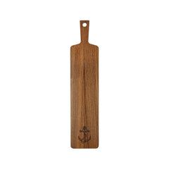 Whitecap 60765ANCC Chef's Collection Teak Appetizer Serving Board with Anchor