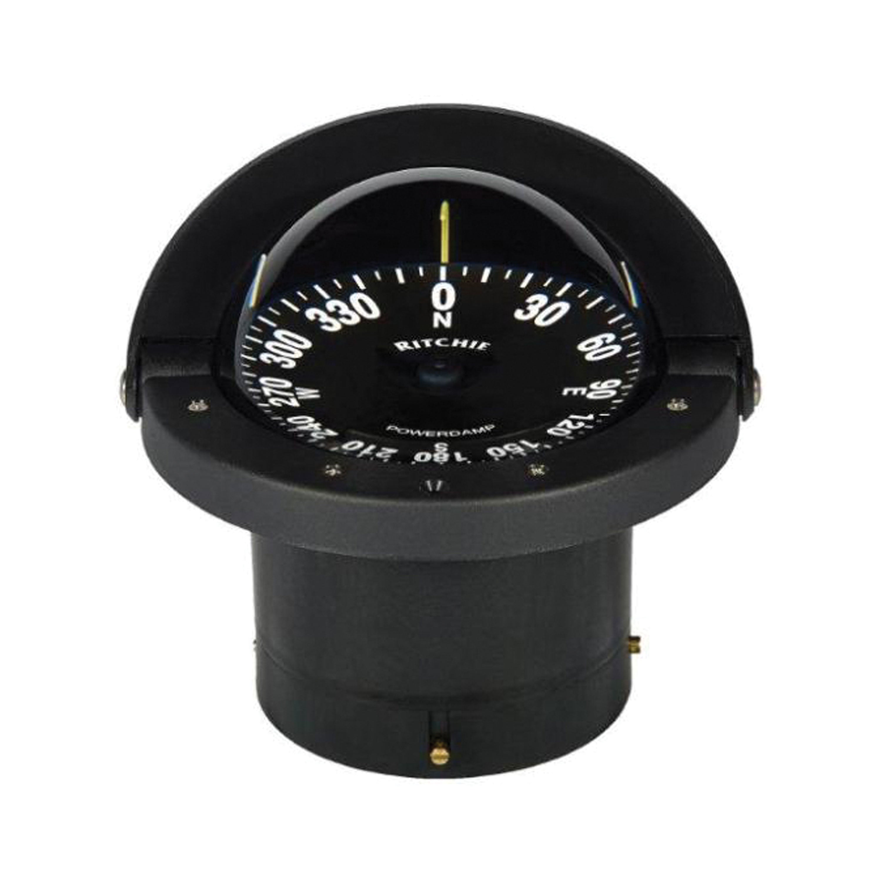Ritchie Navigation FN-201 Navigator Flush Mount Compass - Flat Dial, Black with Black Dial