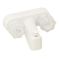 Empire Brass U-YJW41VBW RV Non-Metallic Tub/Shower Diverter with Smoked Crystal Handles and Vacuum Breaker - 4", White